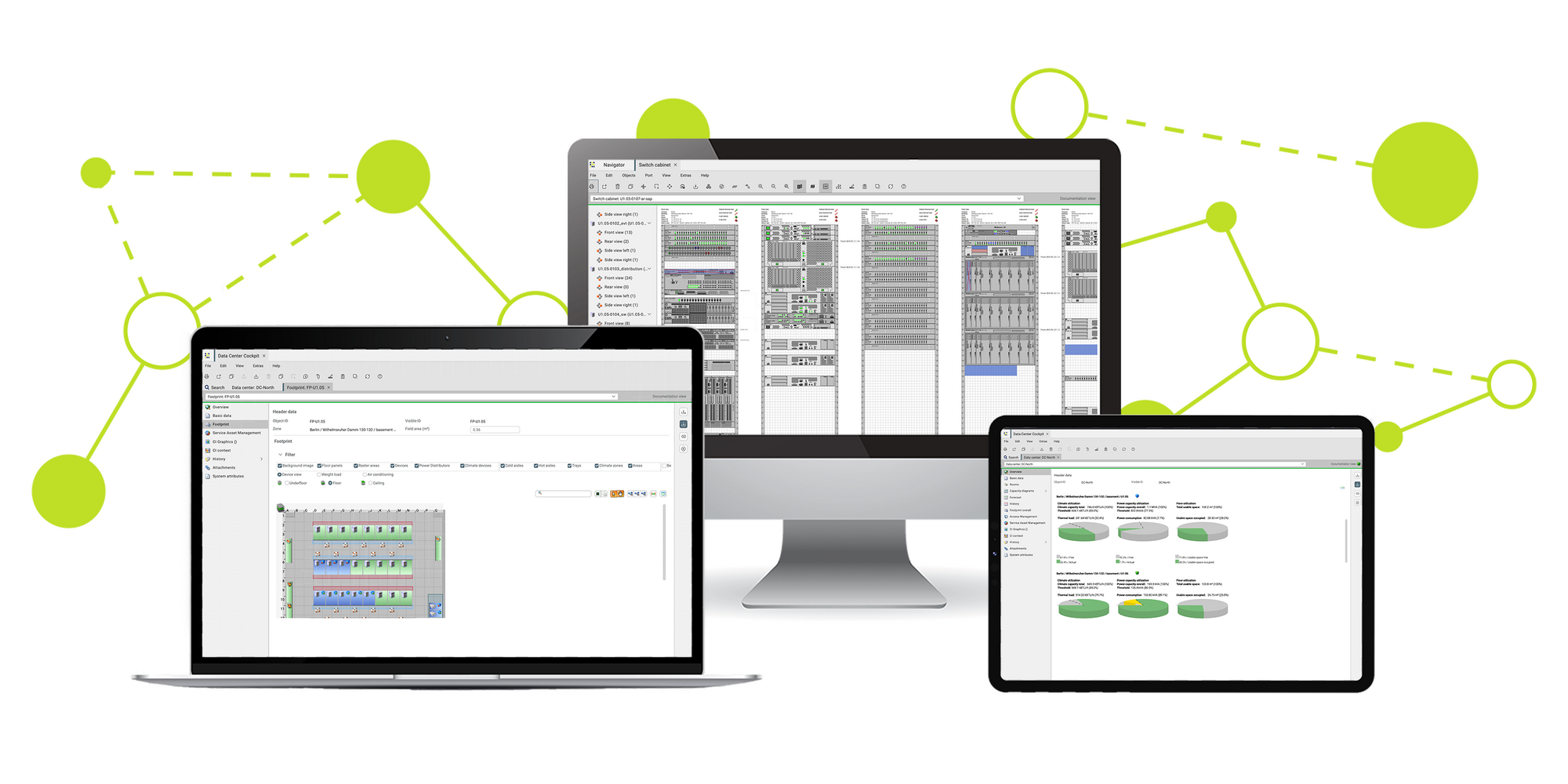 Presentation of the FNT DCIM software for the efficient management of data centers on different end devices.